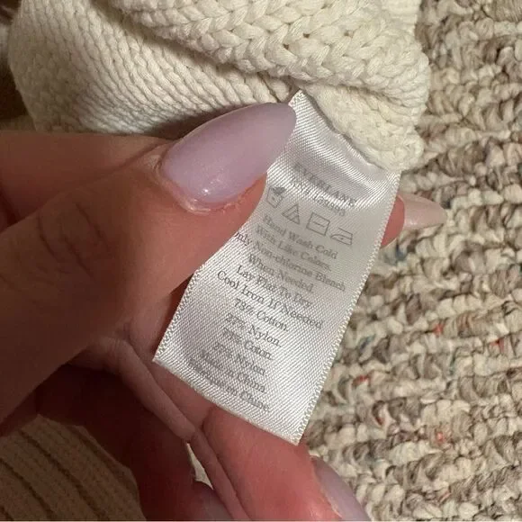 Everlane The Texture Cotton Cable Sweater in Bone - Size XS - Picture 7 of 10